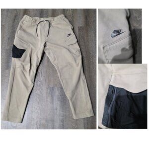 Nike Tech Fleece Cargo Pants Men's Joggers Sweat Pants Size Large Beige